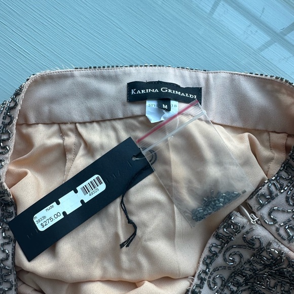 Karina Grimaldi Nude Beaded Mini Skirt - Picture 5 of 10